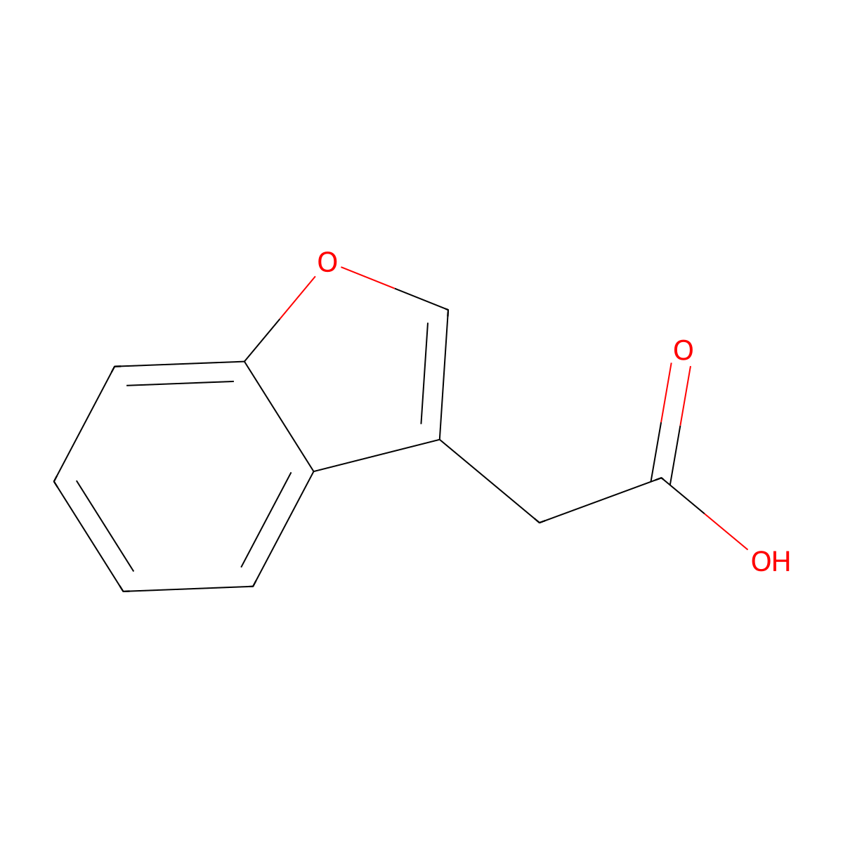 2-(1-Benzofuran-3-yl)acetic acid molecular structure, CAS 64175-51-5