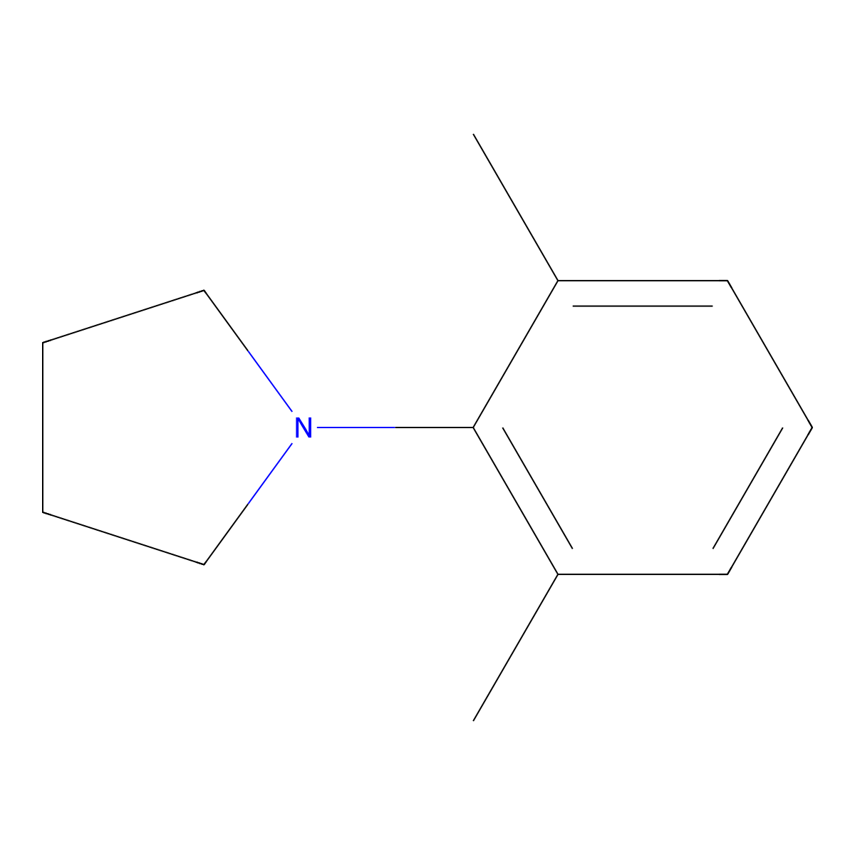 N-(2,6-Dimethylphenyl)pyrrolidine molecular structure, CAS 64175-53-7