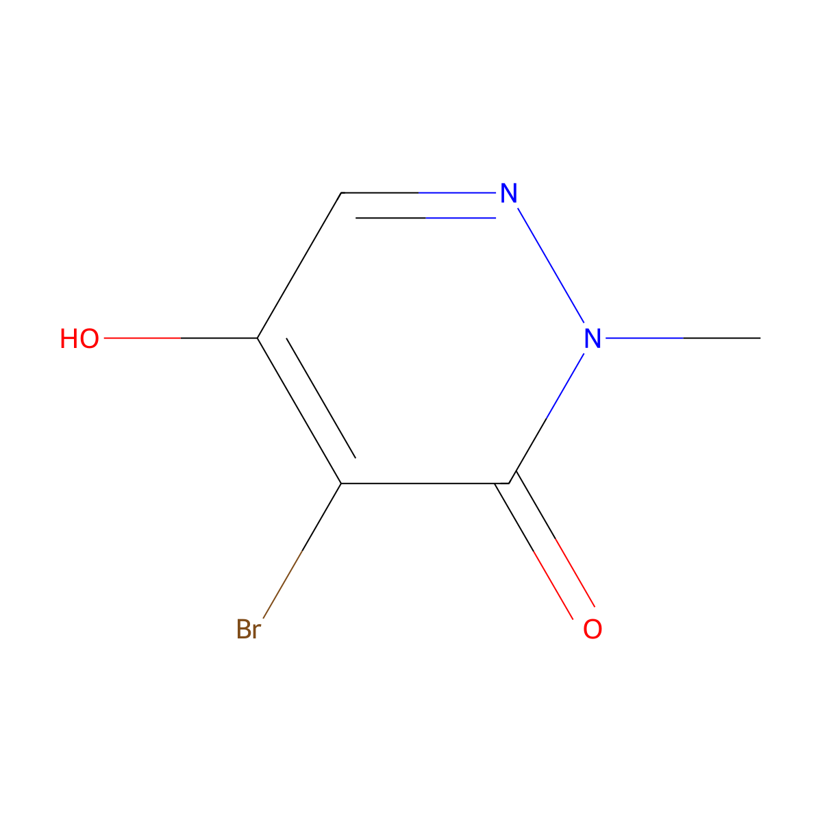 4-Bromo-5-hydroxy-2-methylpyridazin-3(2H)-one molecular structure, CAS 64178-59-2