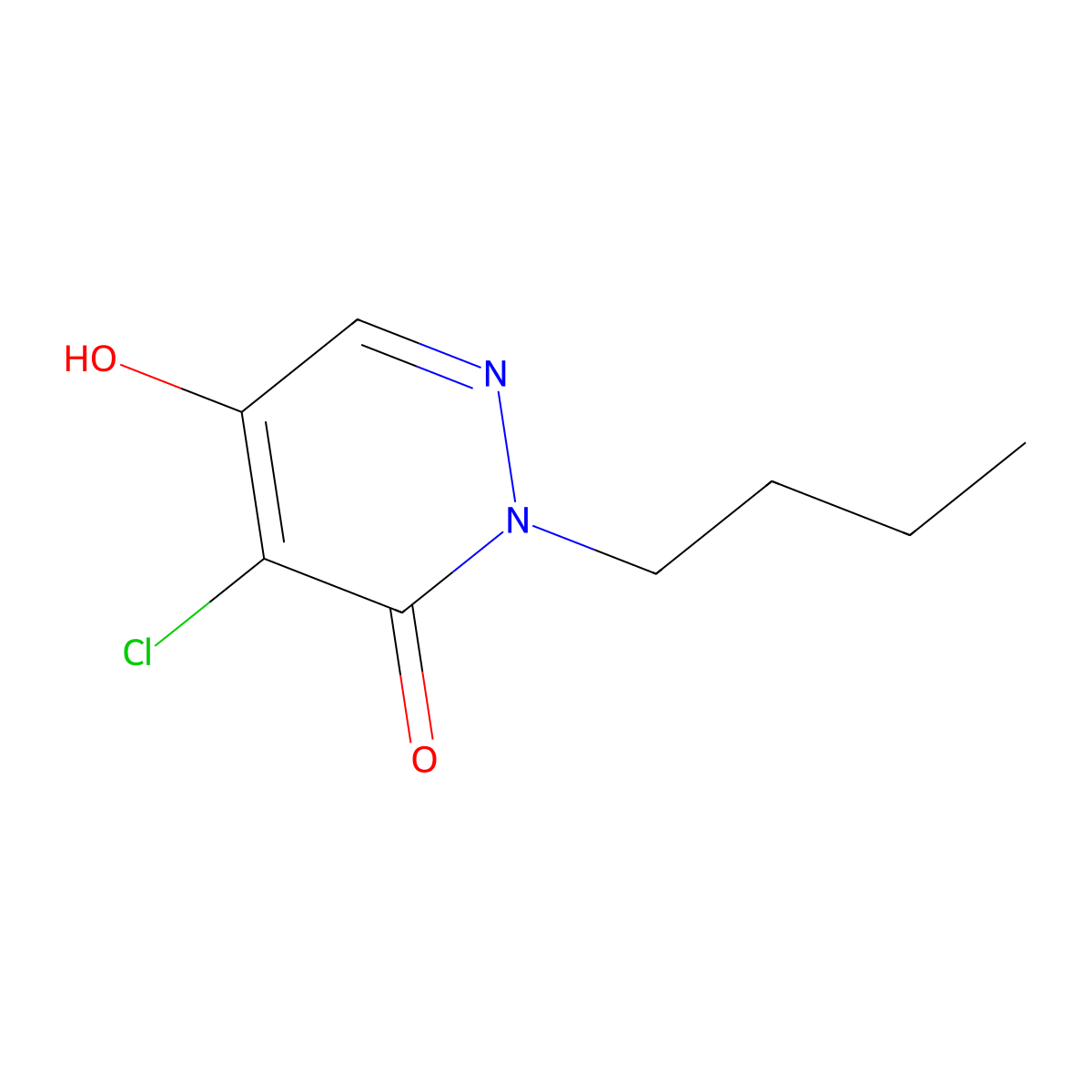 2-Butyl-4-chloro-5-hydroxypyridazin-3(2H)-one molecular structure, CAS 64178-64-9