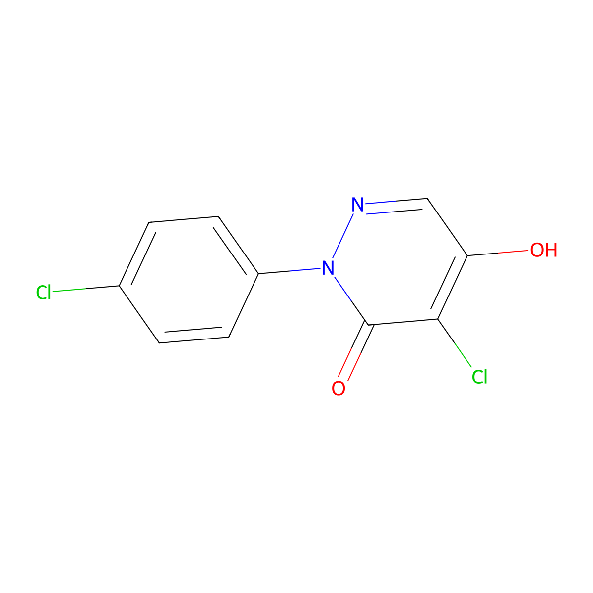 4-Chloro-2-(4-chlorophenyl)-5-hydroxypyridazin-3(2H)-one molecular structure, CAS 64178-70-7
