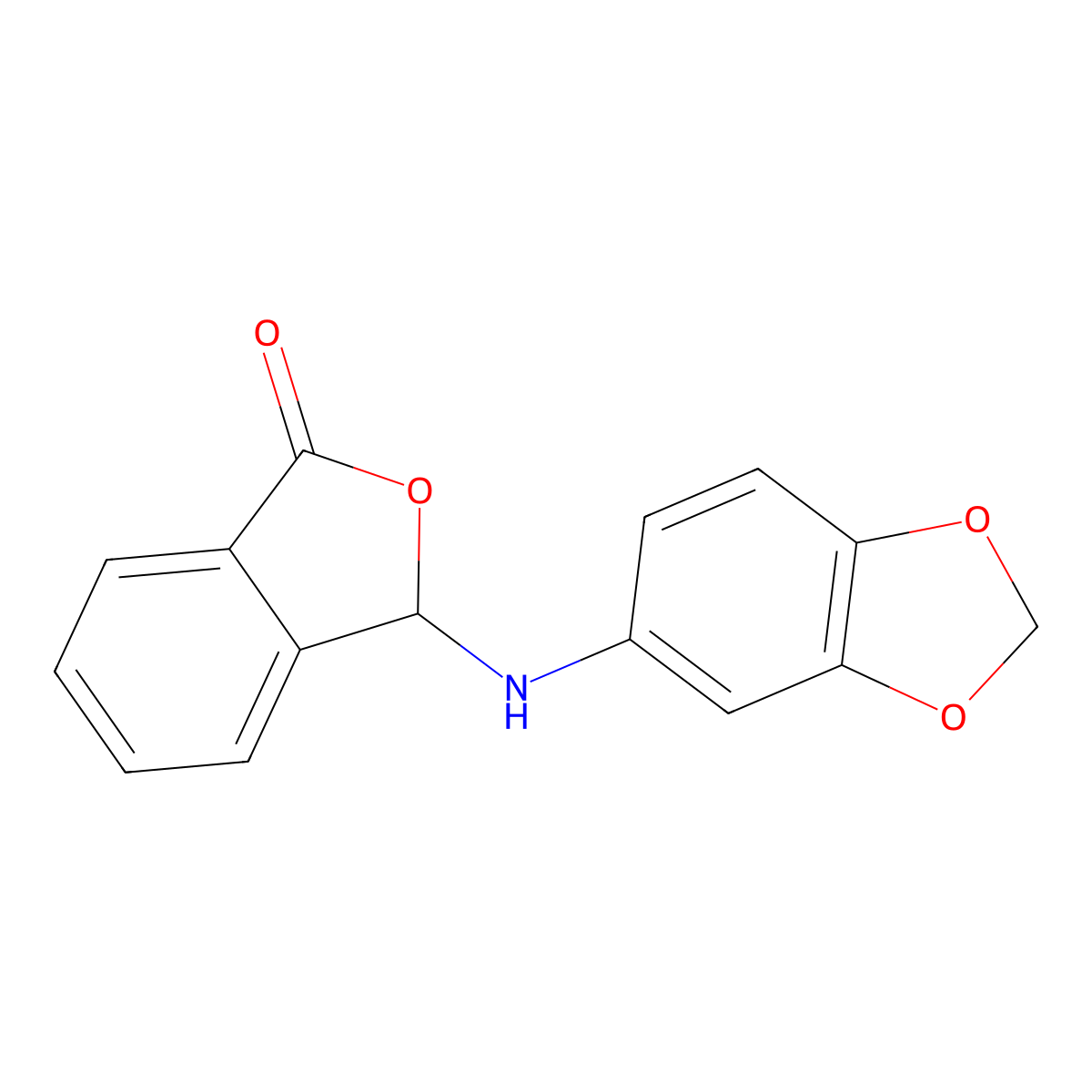 1(3H)-Isobenzofuranone, 3-(1,3-benzodioxol-5-ylamino)- molecular structure, CAS 64179-19-7