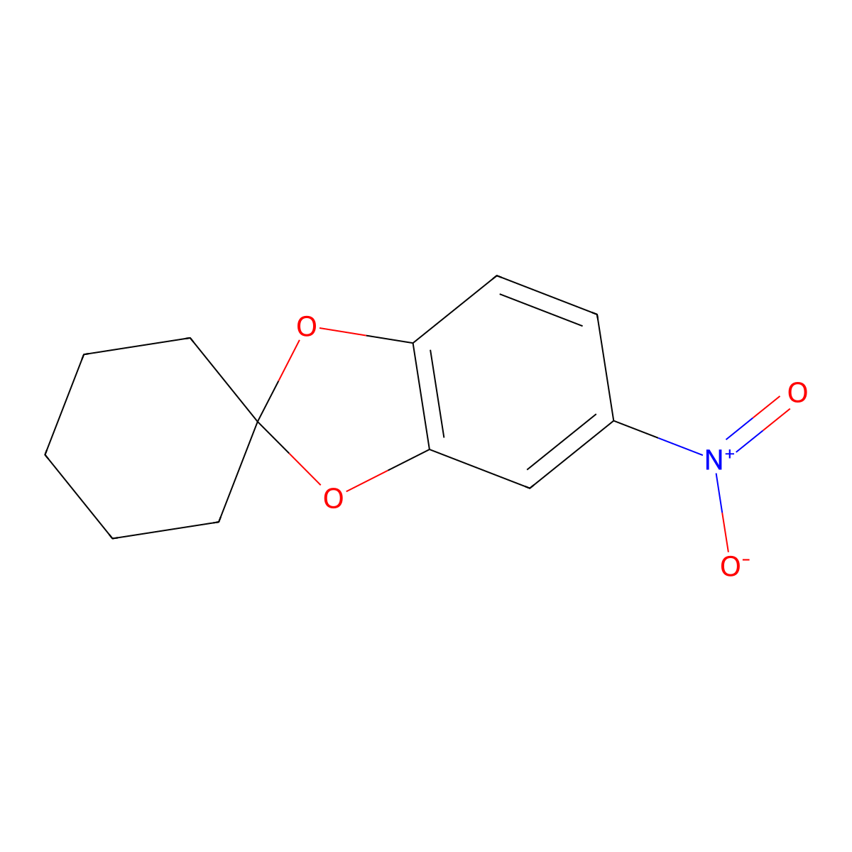 5-Nitrospiro[1,3-benzodioxole-2,1'-cyclohexane] molecular structure, CAS 64179-40-4