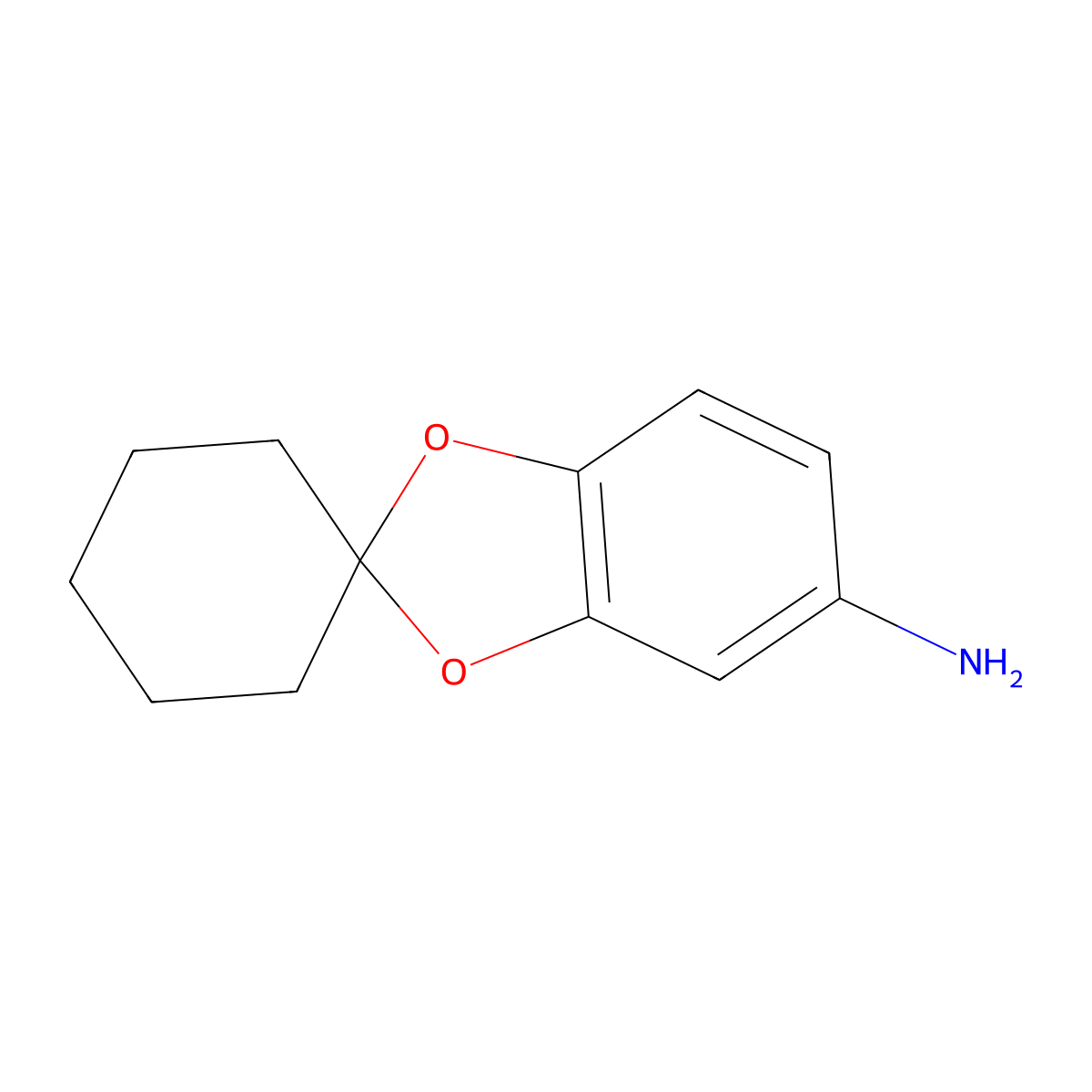 Spiro(1,3-dioxaindane-2,1'-cyclohexane)-6-amine molecular structure, CAS 64179-41-5