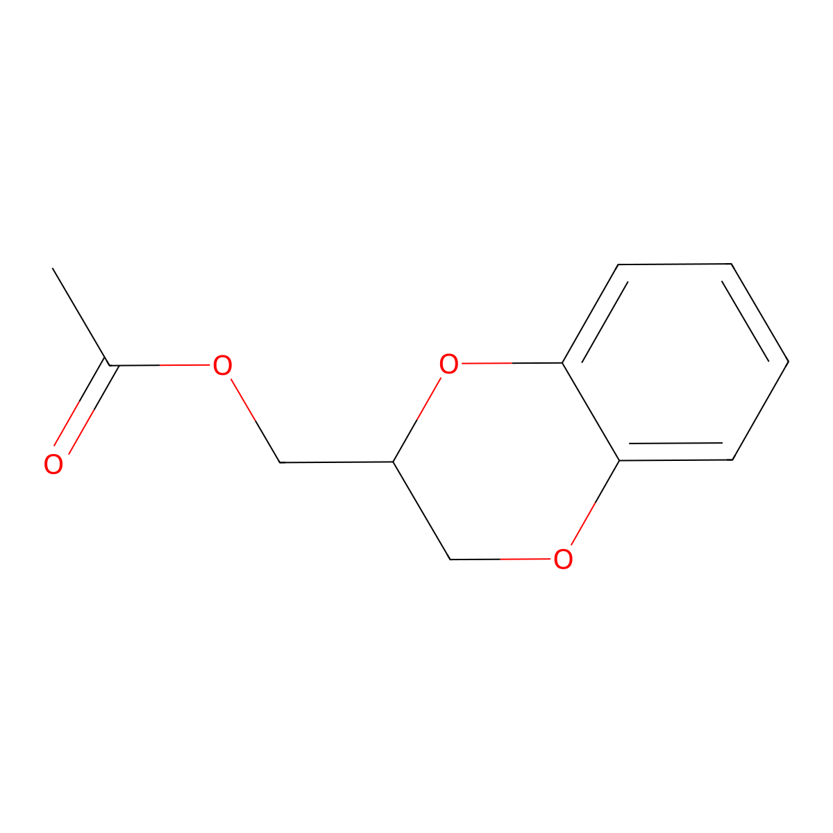 2,3-Dihydro-1,4-benzodioxin-2-ylmethyl acetate molecular structure, CAS 64179-44-8
