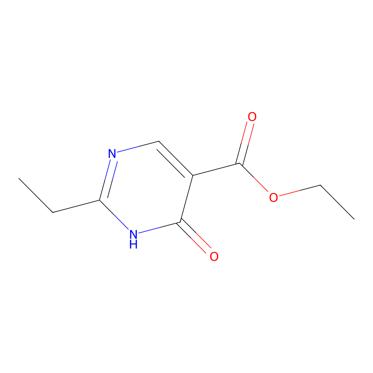 Ethyl 2-ethyl-6-oxo-1,6-dihydropyrimidine-5-carboxylate molecular structure, CAS 64179-80-2