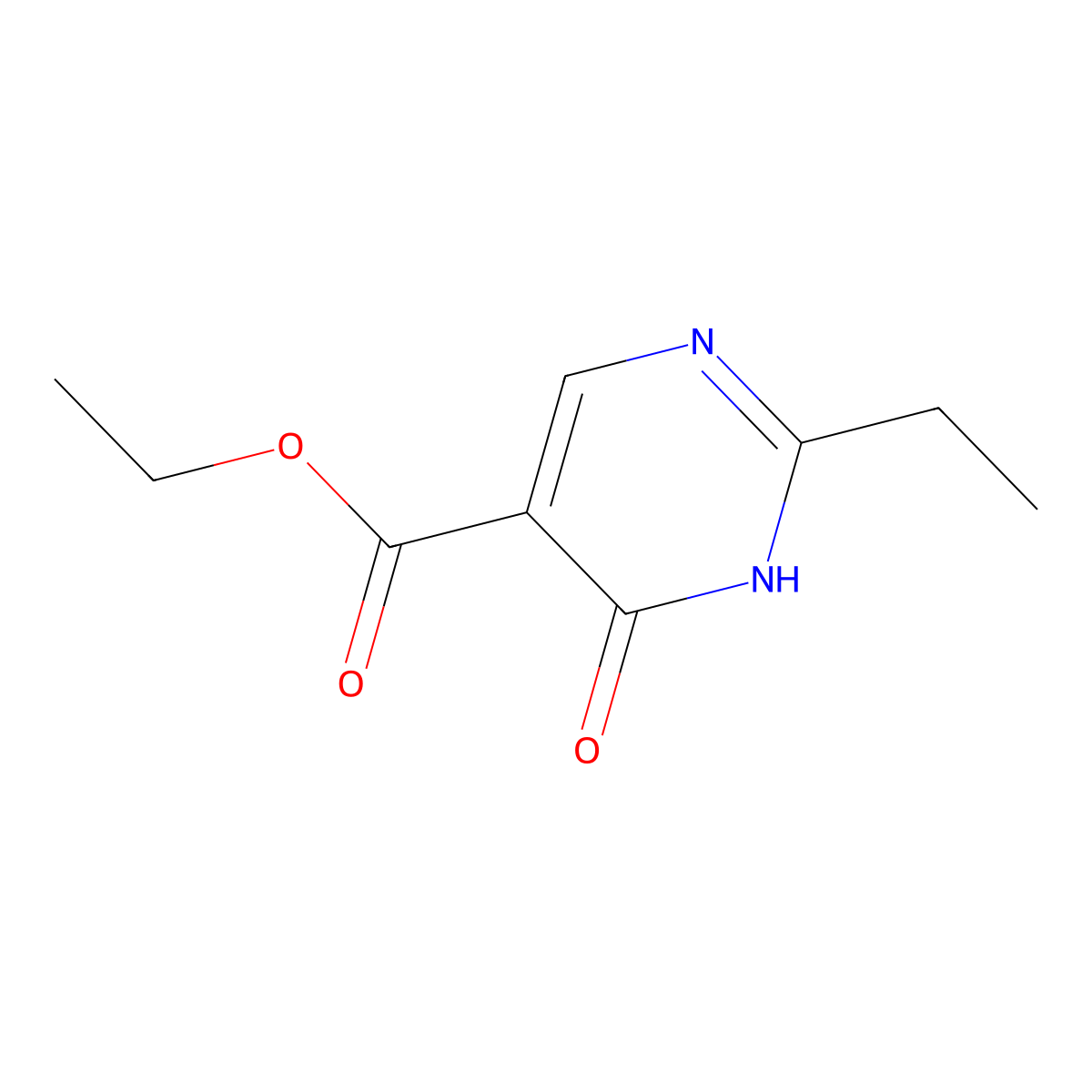 Ethyl 2-ethyl-6-oxo-1,6-dihydropyrimidine-5-carboxylate molecular structure, CAS 64179-80-2