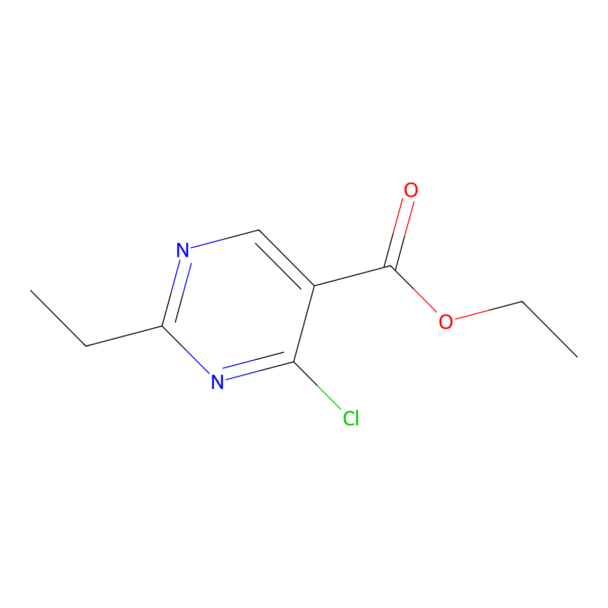 Ethyl 4-chloro-2-ethylpyrimidine-5-carboxylate molecular structure, CAS 64179-81-3