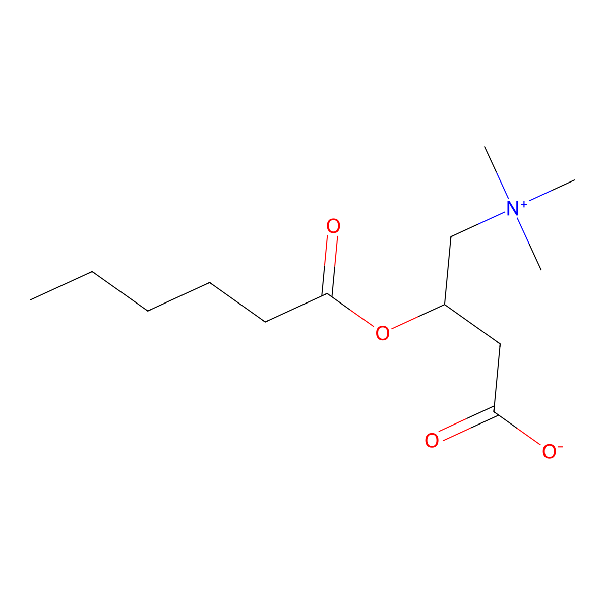 Hexanoylcarnitine molecular structure, CAS 6418-78-6
