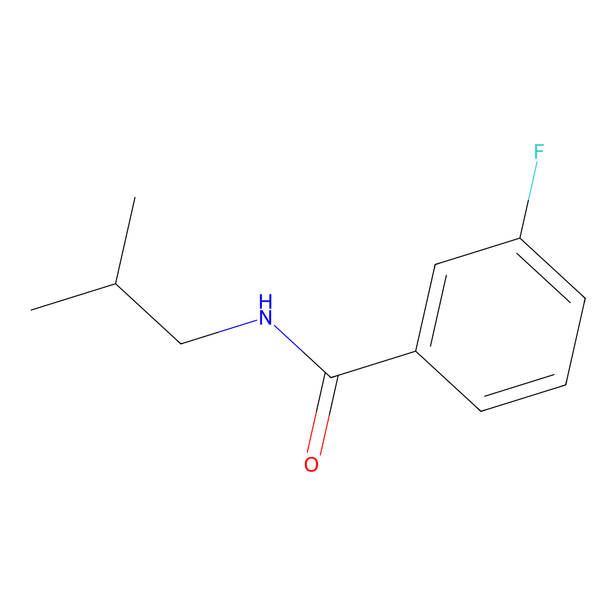 Benzamide, 3-fluoro-N-(2-methylpropyl)- molecular structure, CAS 64181-34-6