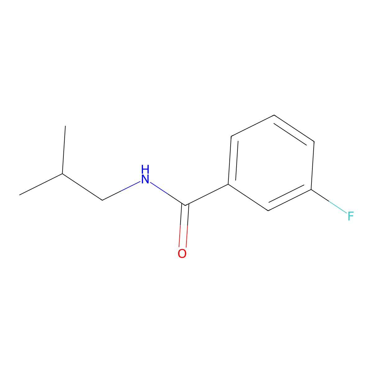 Benzamide, 3-fluoro-N-(2-methylpropyl)- molecular structure, CAS 64181-34-6