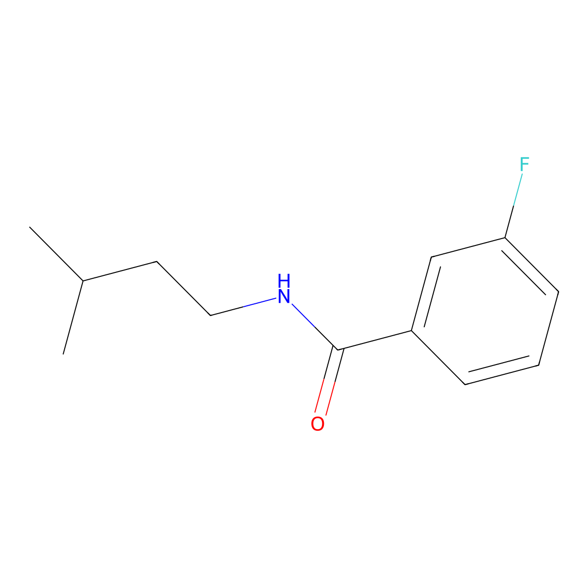 3-fluoro-N-(3-methylbutyl)benzamide molecular structure, CAS 64181-37-9