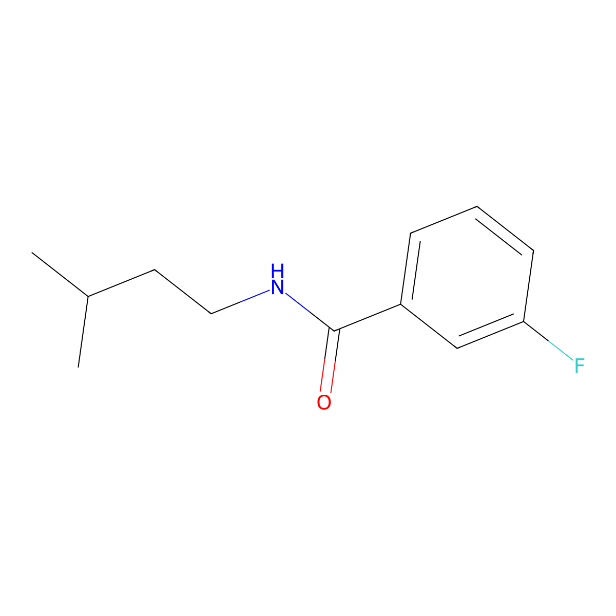 3-fluoro-N-(3-methylbutyl)benzamide molecular structure, CAS 64181-37-9