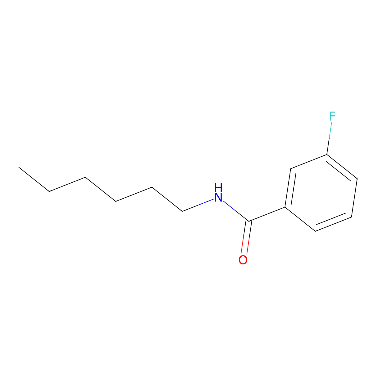3-fluoro-N-hexylbenzamide molecular structure, CAS 64181-39-1