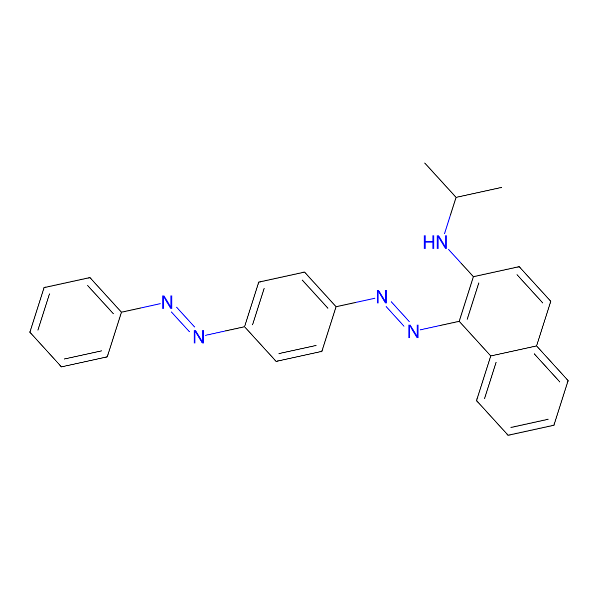 2-Naphthalenamine, N-(1-methylethyl)-1-(2-(4-(2-phenyldiazenyl)phenyl)diazenyl)- molecular structure, CAS 64181-63-1