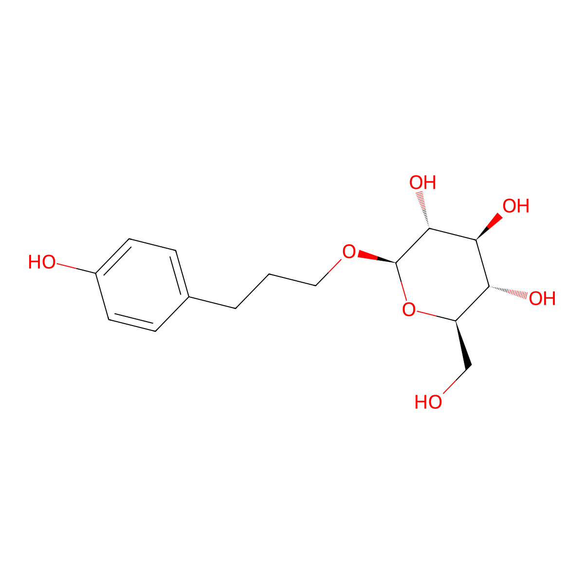 3-(4-Hydroxyphenyl)propyl beta-D-glucopyranoside molecular structure, CAS 64181-84-6