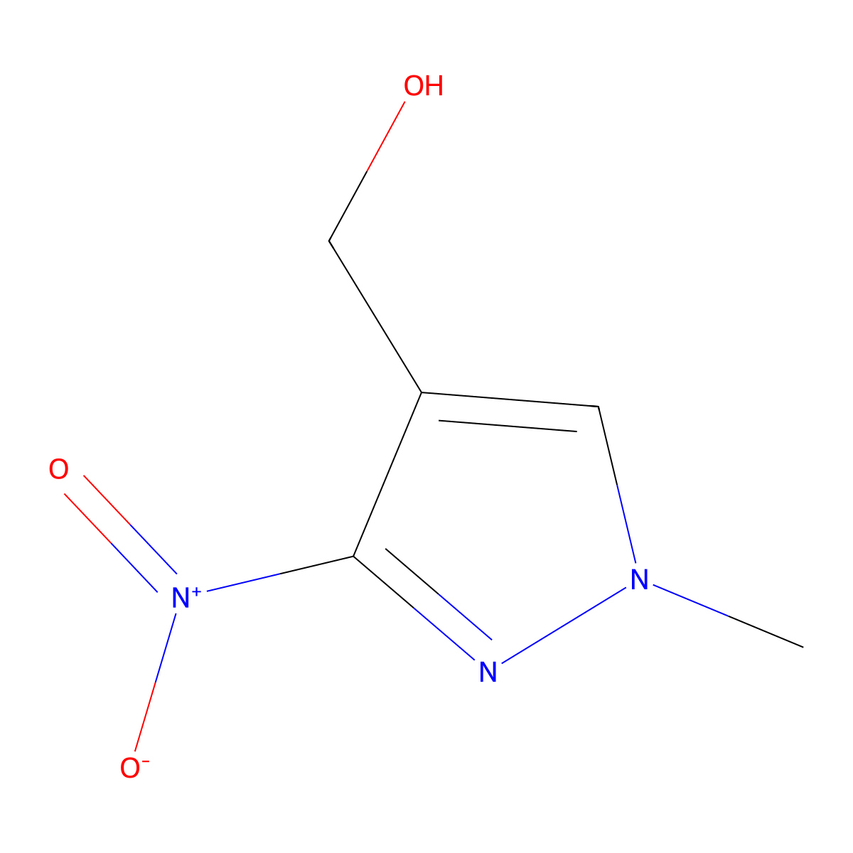 (1-methyl-3-nitro-1H-pyrazol-4-yl)methanol molecular structure, CAS 64182-20-3