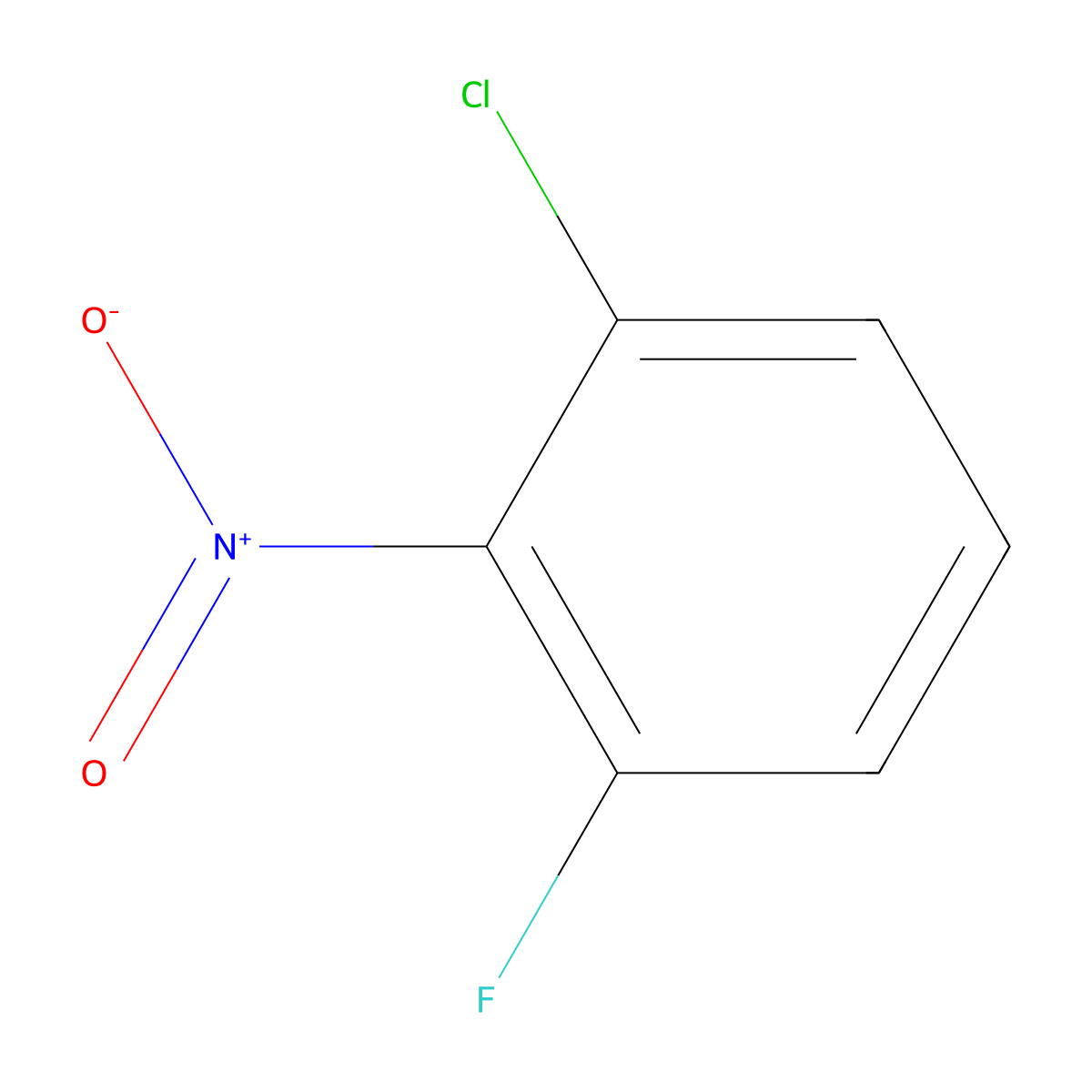 1-Chloro-3-fluoro-2-nitrobenzene molecular structure, CAS 64182-61-2