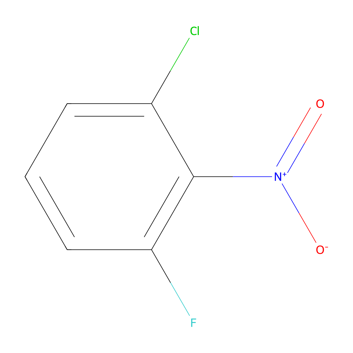 1-Chloro-3-fluoro-2-nitrobenzene molecular structure, CAS 64182-61-2