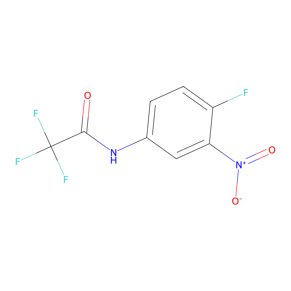 2,2,2-trifluoro-N-(4-fluoro-3-nitrophenyl)acetamide molecular structure, CAS 64182-71-4