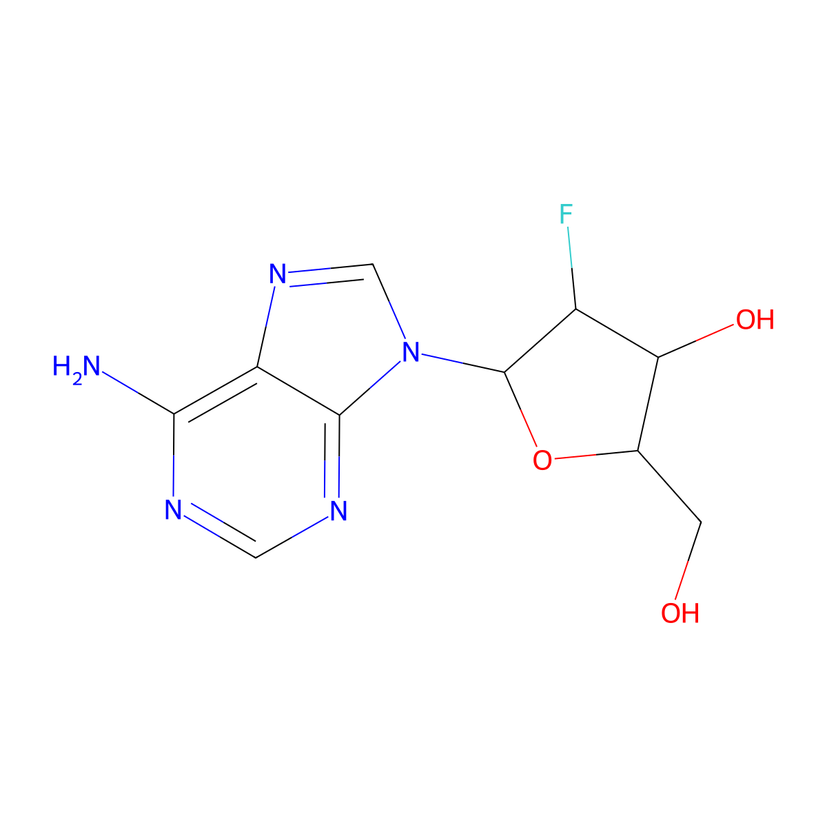 2'-Fluoro-2'-deoxyadenosine molecular structure, CAS 64183-27-3