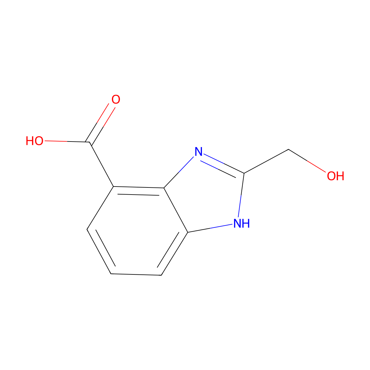2-(Hydroxymethyl)-1H-benzimidazole-4-carboxylic acid molecular structure, CAS 64183-70-6