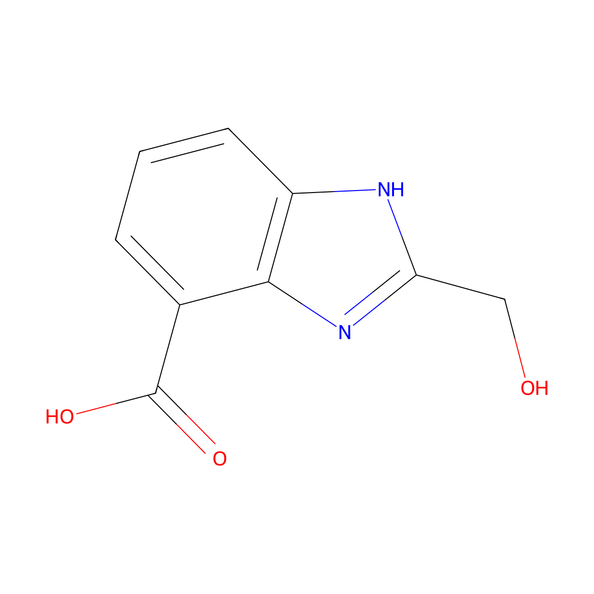 2-(Hydroxymethyl)-1H-benzimidazole-4-carboxylic acid molecular structure, CAS 64183-70-6