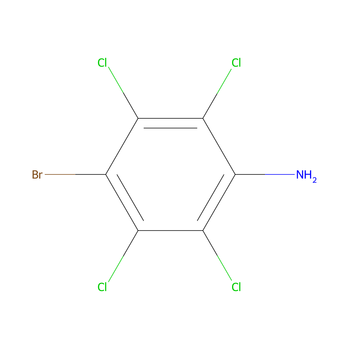 4-Bromo-2,3,5,6-tetrachloroaniline molecular structure, CAS 64186-91-0