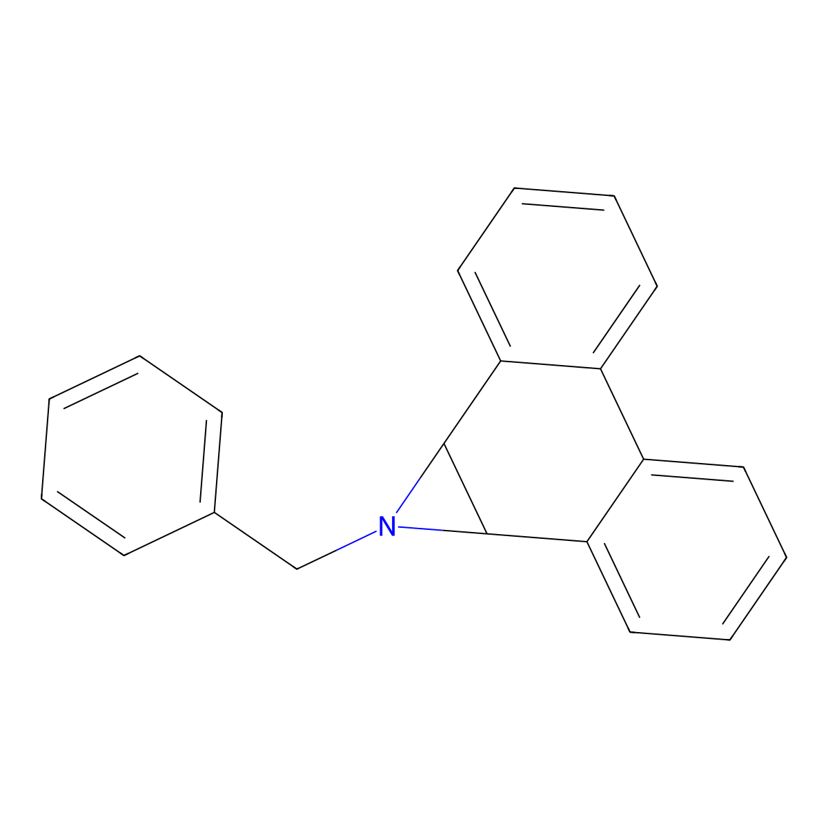 1H-Phenanthro(9,10-b)azirine, 1a,9b-dihydro-1-benzyl- molecular structure, CAS 64188-64-3