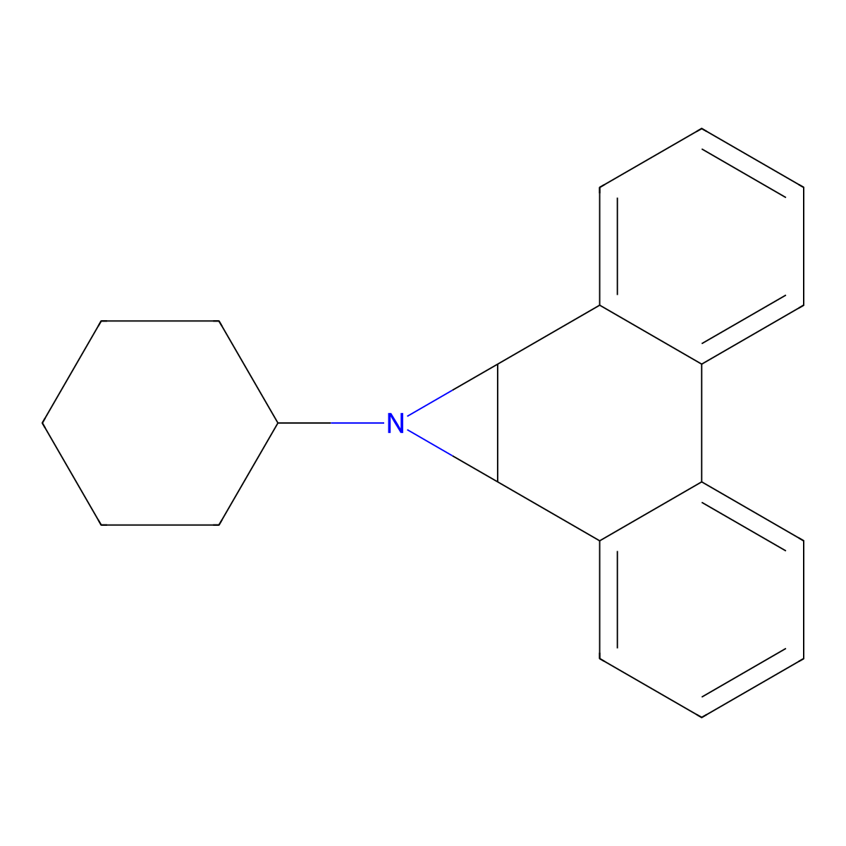1-Cyclohexyl-1a,9b-dihydro-1H-phenanthro(9,10-b)azirine molecular structure, CAS 64188-65-4