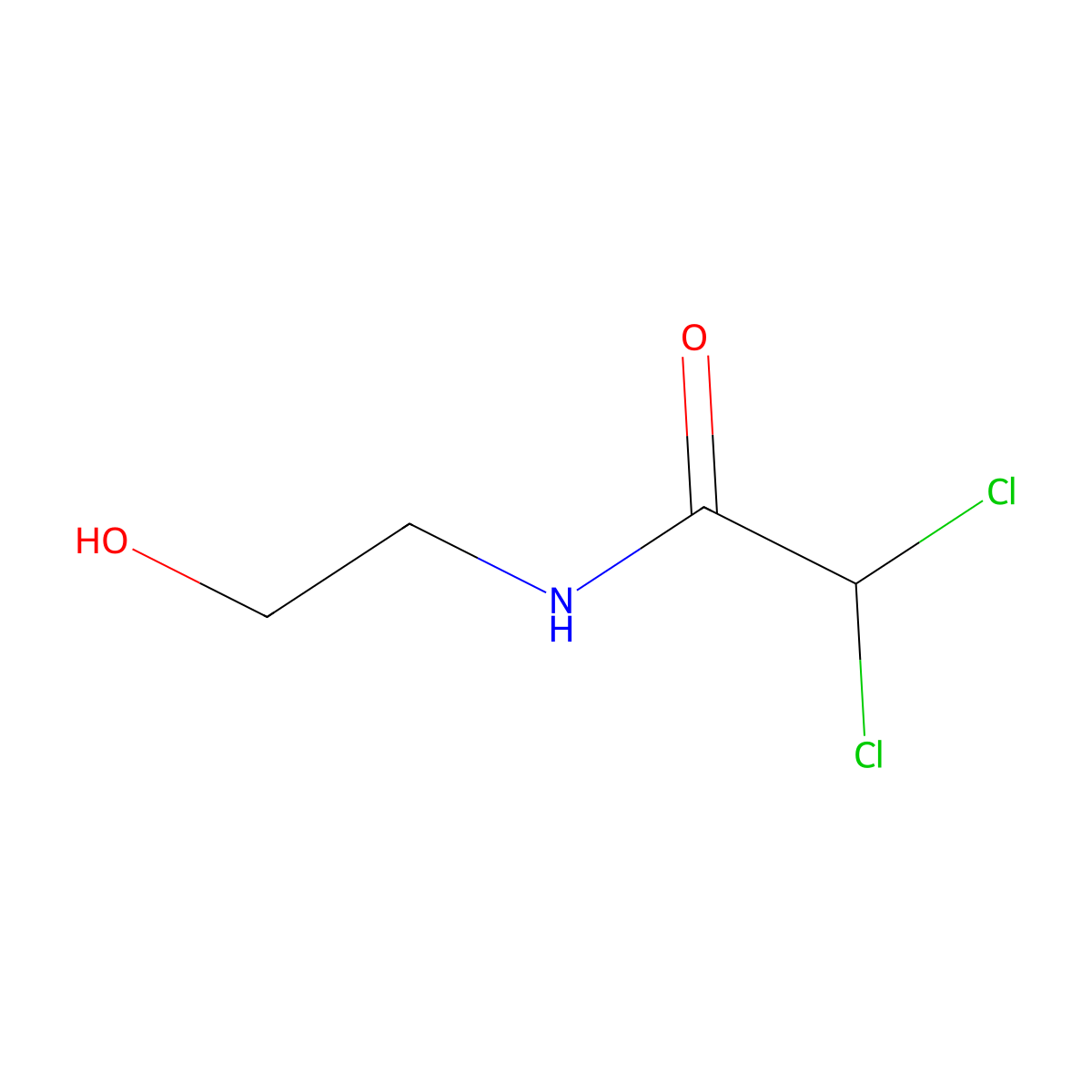 2,2-dichloro-N-(2-hydroxyethyl)acetamide molecular structure, CAS 6419-44-9