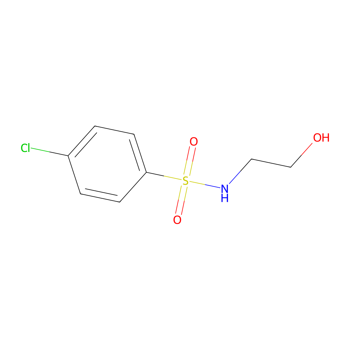 4-Chloro-n-(2-hydroxyethyl)benzenesulfonamide molecular structure, CAS 6419-69-8