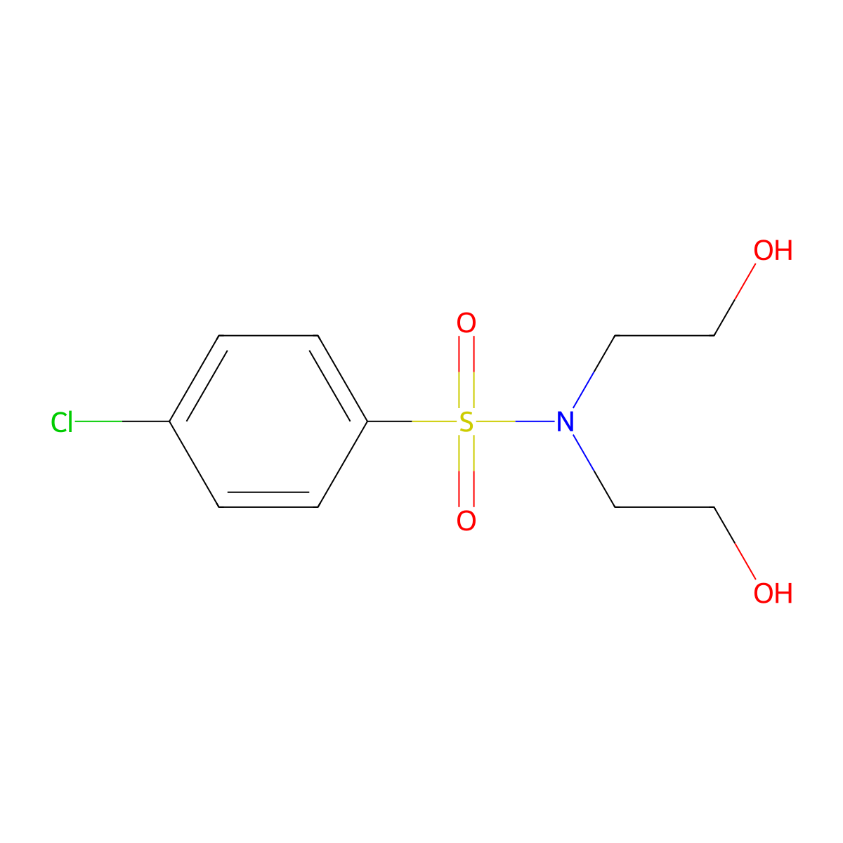 4-Chloro-n,n-bis(2-hydroxyethyl)benzenesulfonamide molecular structure, CAS 6419-70-1