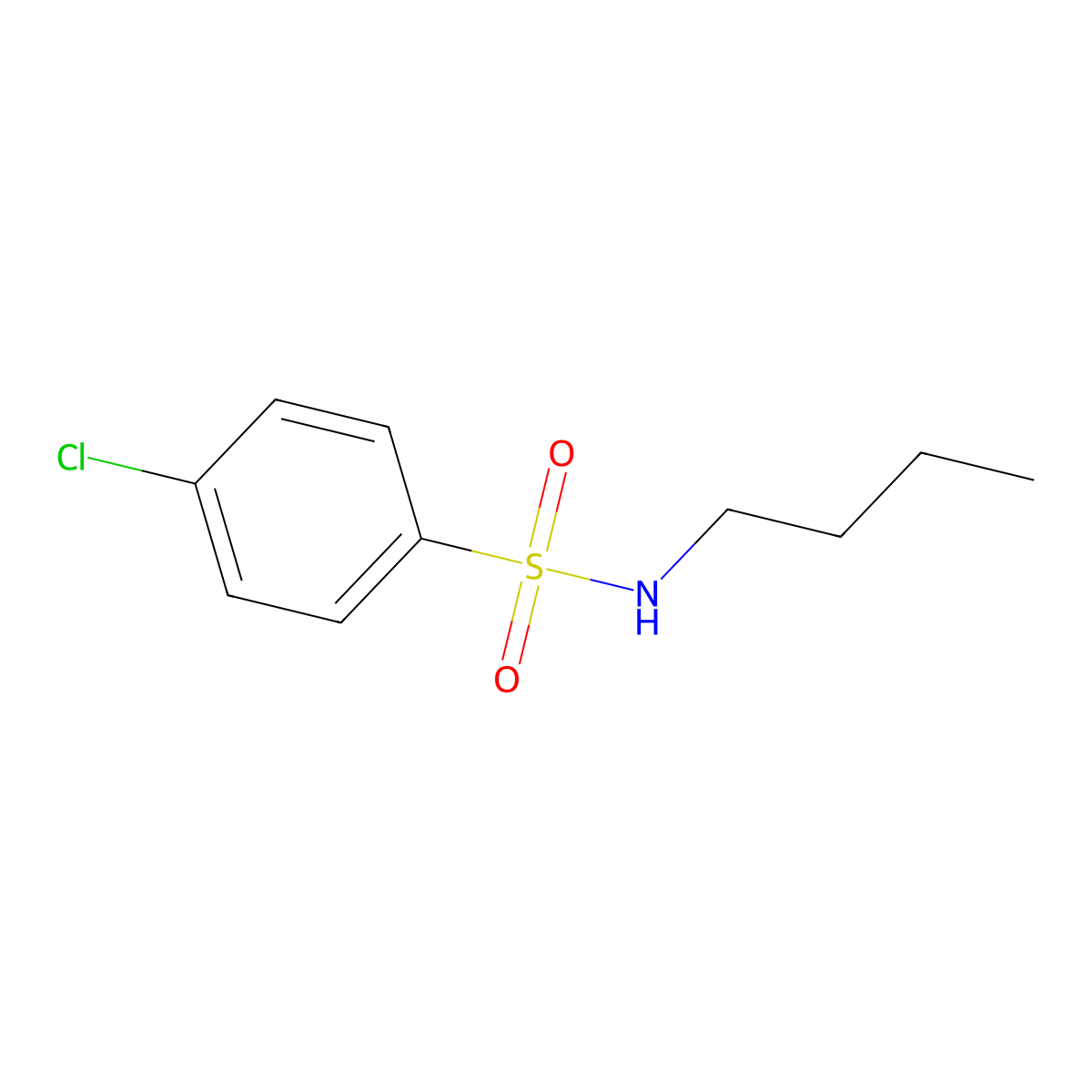 N-Butyl-4-chlorobenzenesulfonamide molecular structure, CAS 6419-73-4