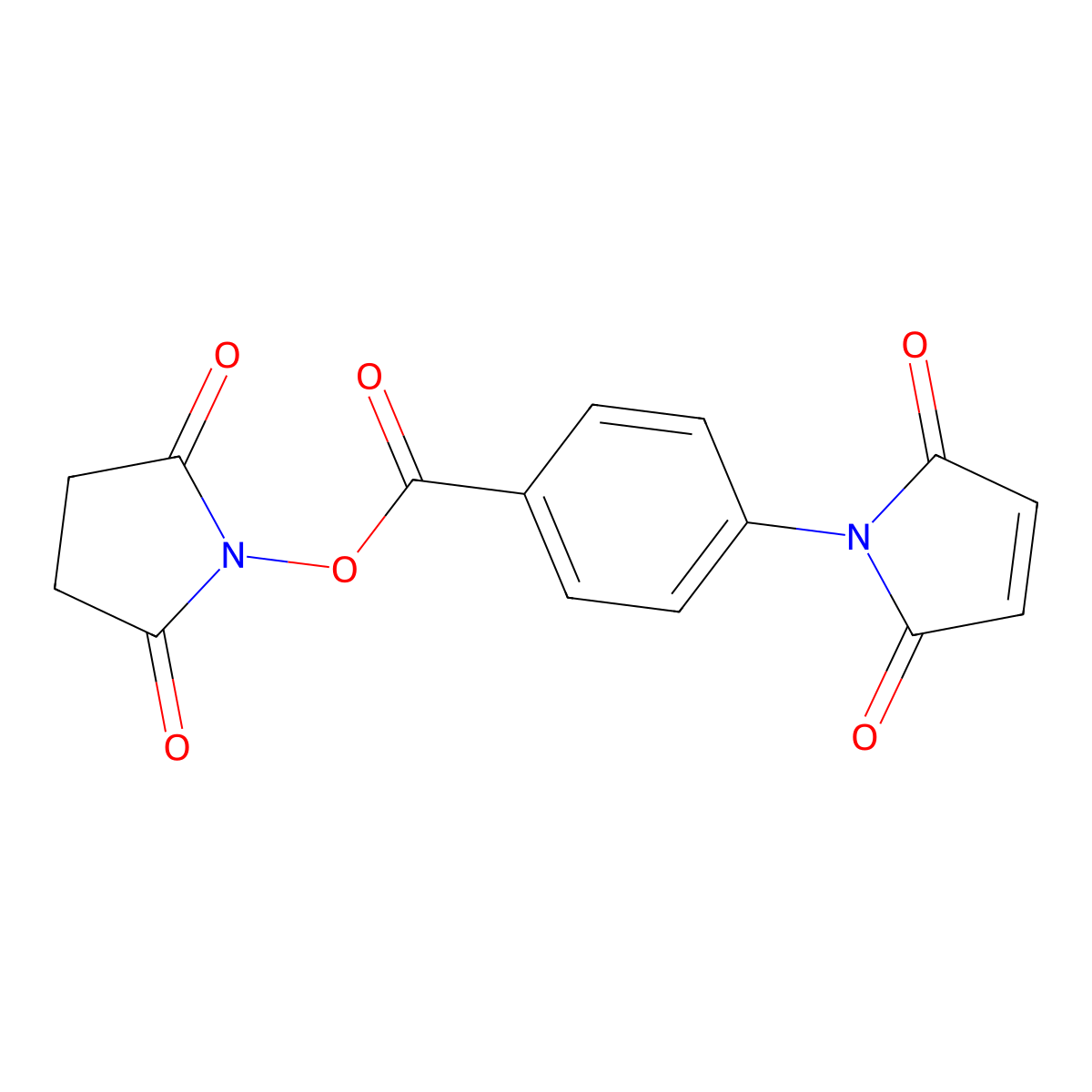 4-N-Maleimidobenzoic acid-NHS molecular structure, CAS 64191-06-6