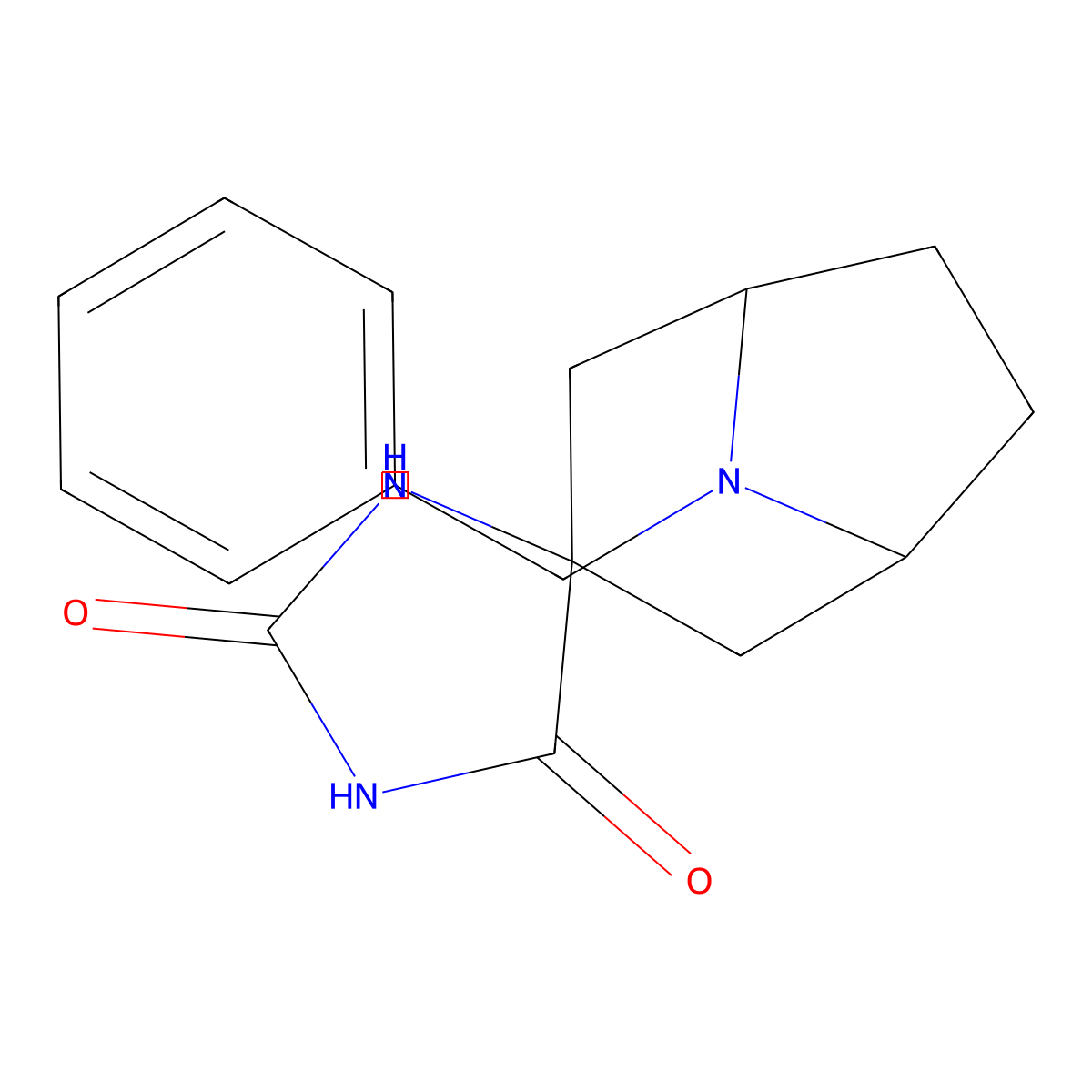 8-Benzyl-8-azaspiro[bicyclo[3.2.1]octane-3,4'-imidazolidine]-2',5'-dione molecular structure, CAS 64192-79-6