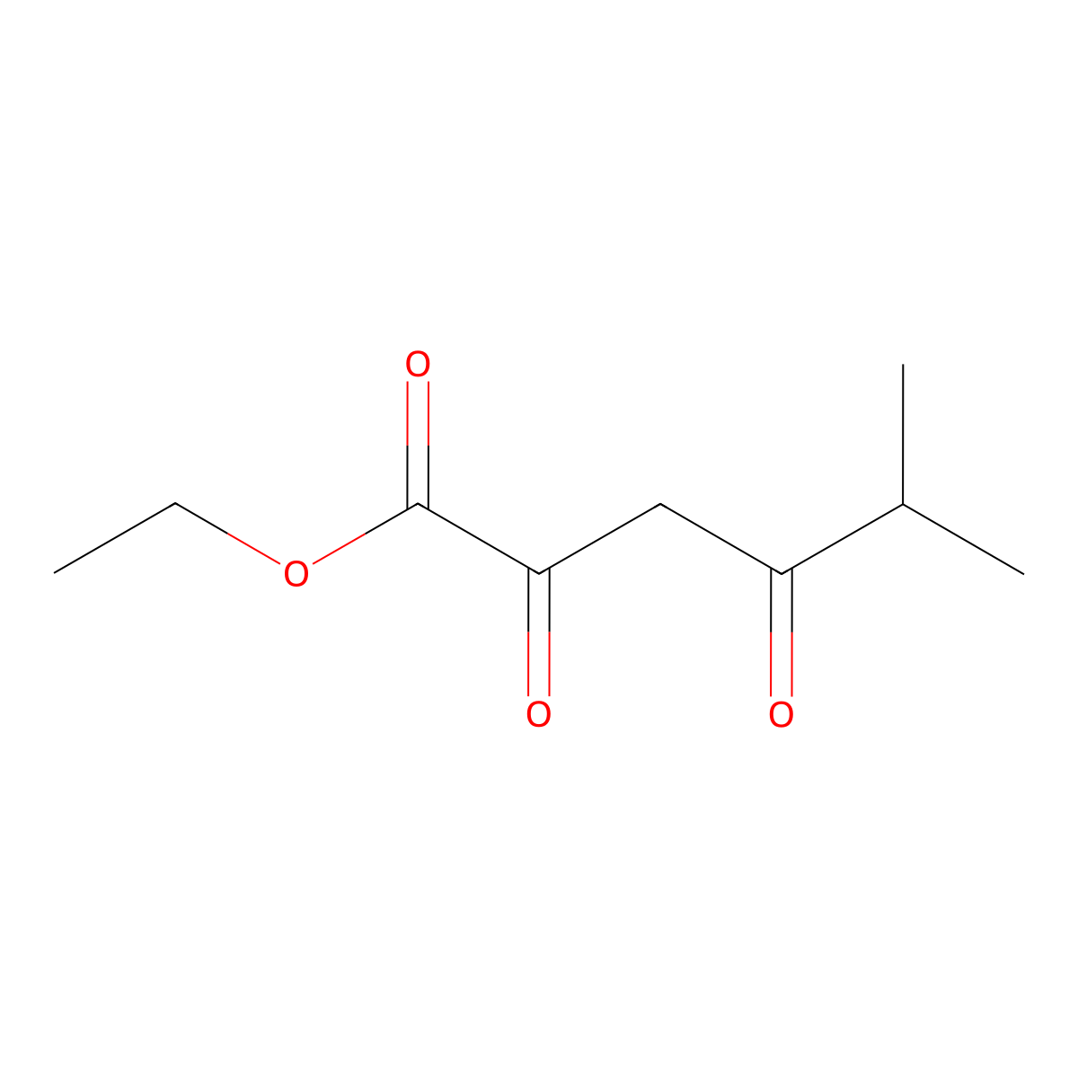 Ethyl 5-methyl-2,4-dioxohexanoate molecular structure, CAS 64195-85-3