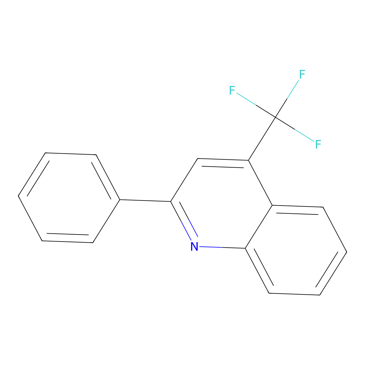 2-Phenyl-4-(trifluoromethyl)quinoline molecular structure, CAS 64196-43-6