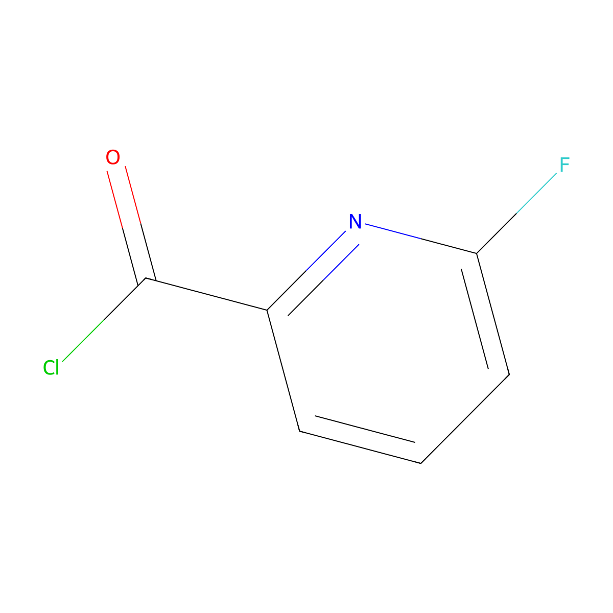 2-Fluoro-6-pyridinecarbonyl chloride molecular structure, CAS 64197-03-1