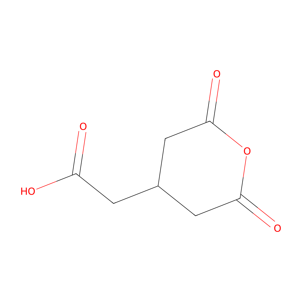 2-(2,6-Dioxooxan-4-yl)acetic acid molecular structure, CAS 64198-85-2