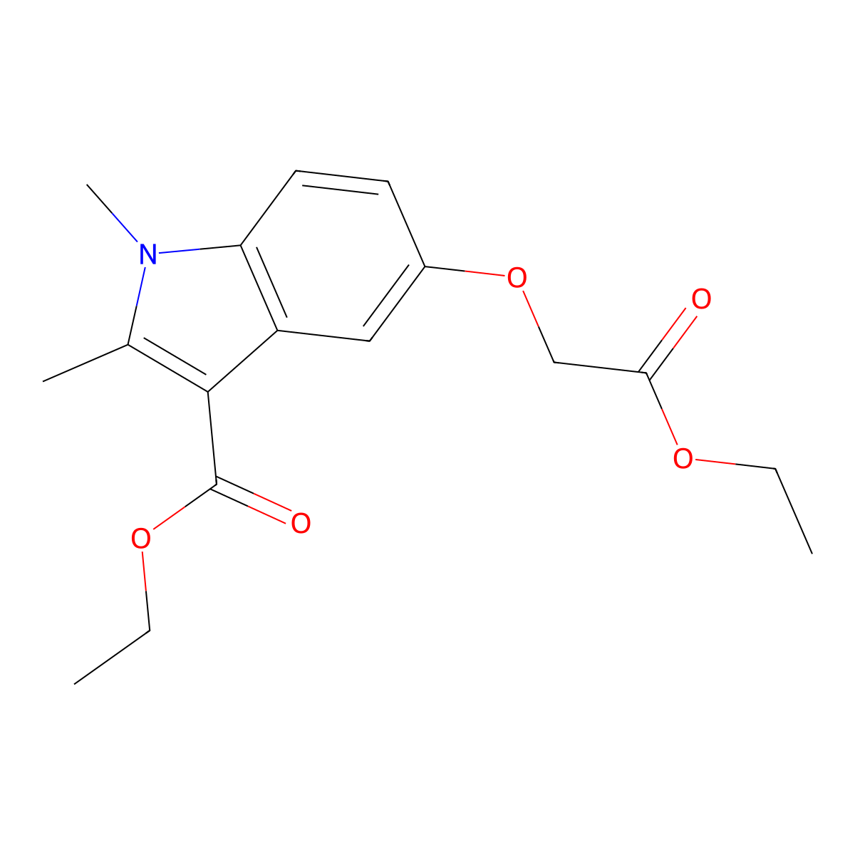 ethyl 5-(2-ethoxy-2-oxoethoxy)-1,2-dimethyl-1H-indole-3-carboxylate molecular structure, CAS 64199-44-6