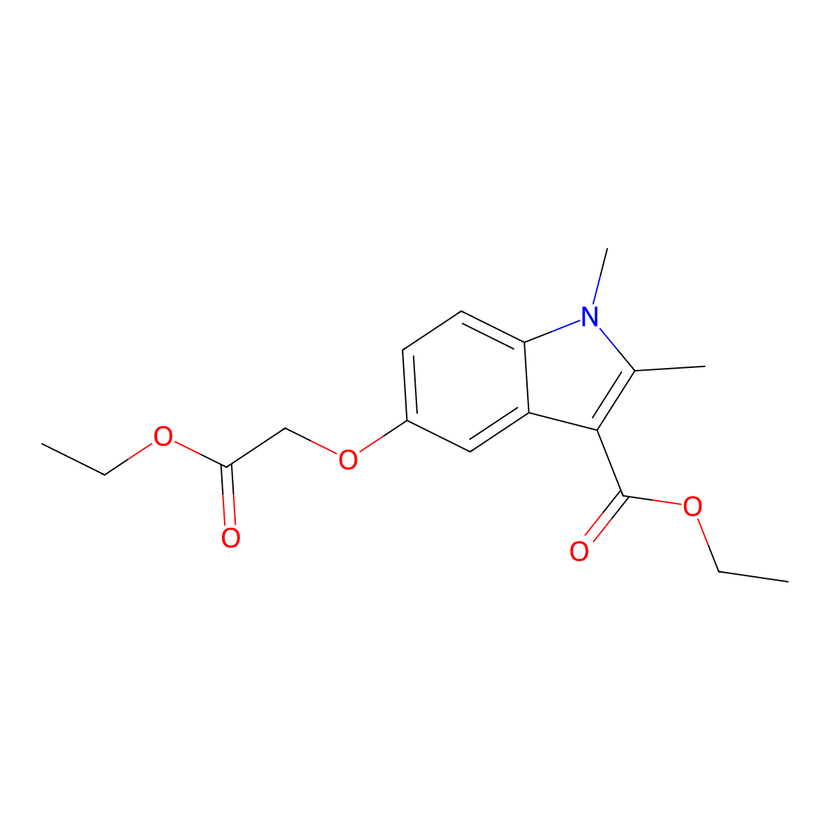 ethyl 5-(2-ethoxy-2-oxoethoxy)-1,2-dimethyl-1H-indole-3-carboxylate molecular structure, CAS 64199-44-6