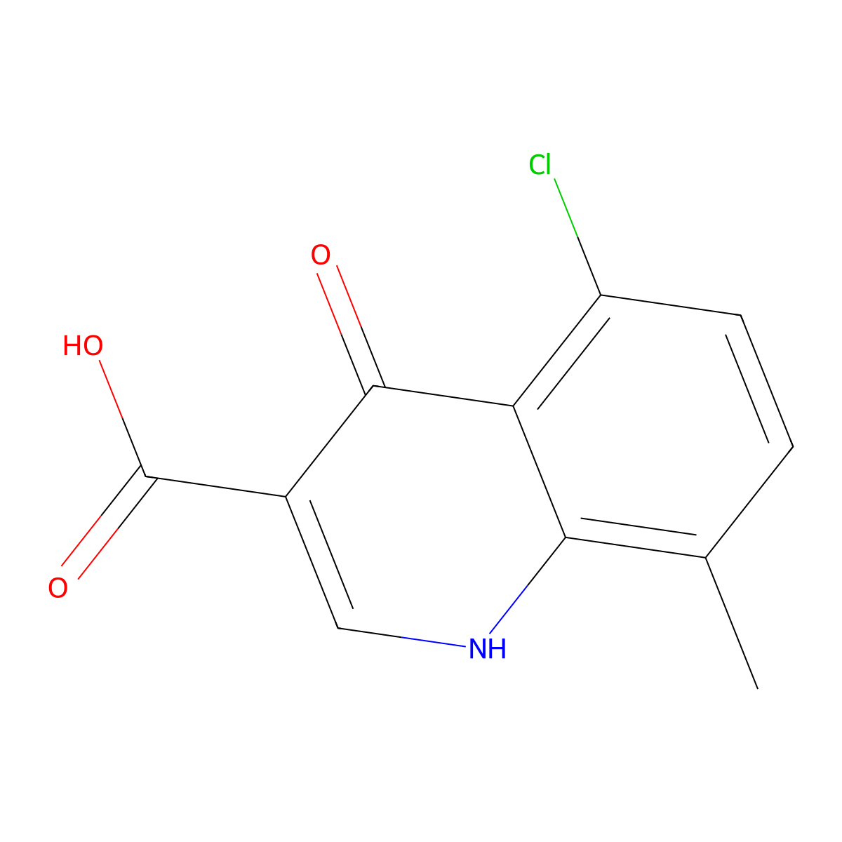 5-Chloro-4-hydroxy-8-methylquinoline-3-carboxylic acid molecular structure, CAS 641993-09-1