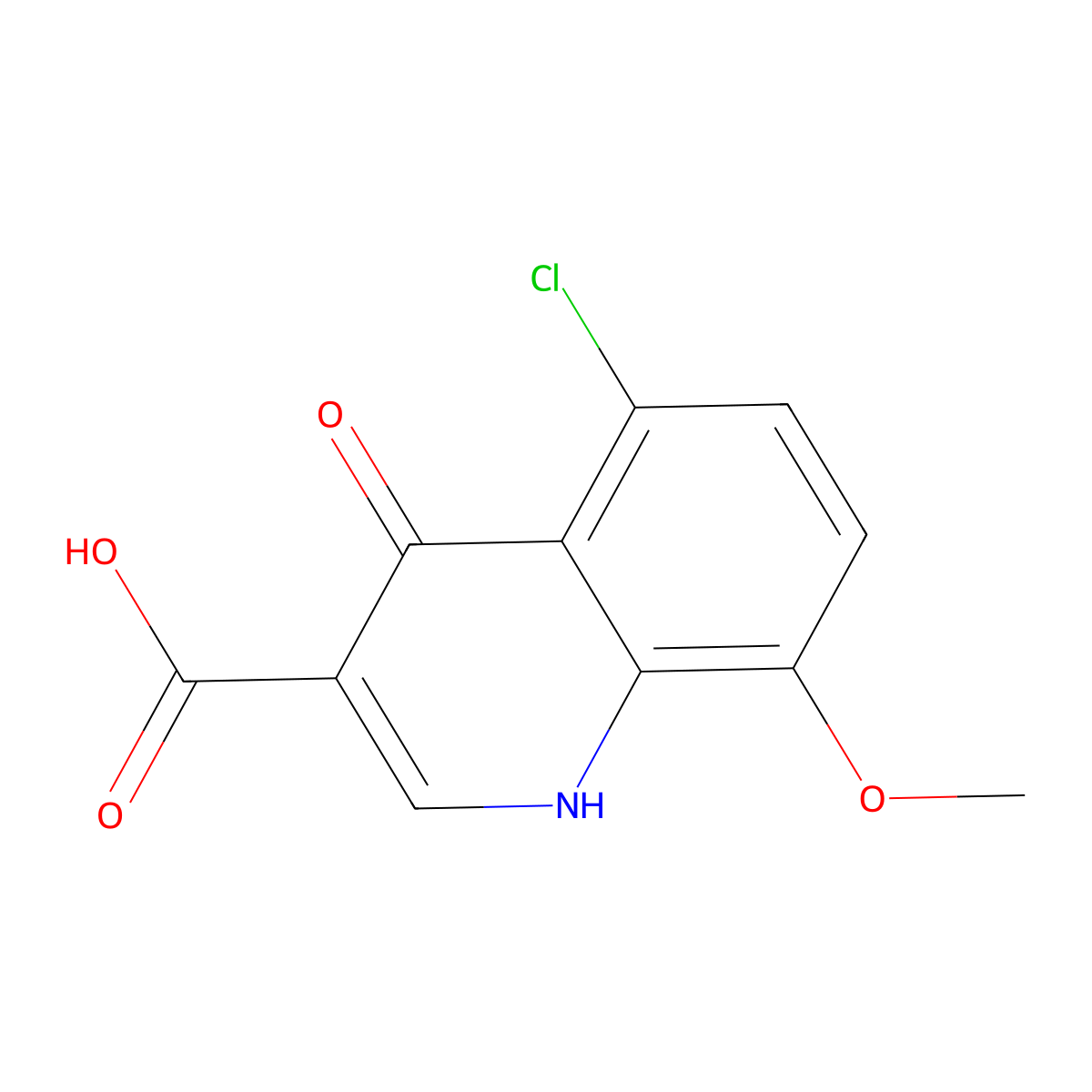 5-Chloro-4-hydroxy-8-methoxyquinoline-3-carboxylic acid molecular structure, CAS 641993-16-0