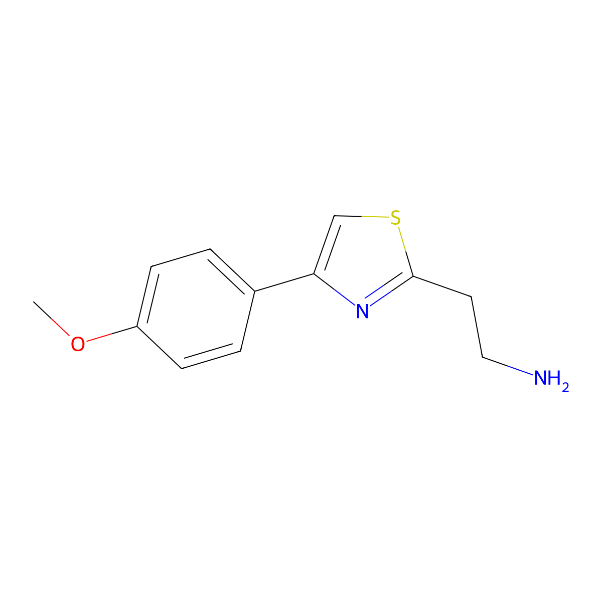 2-[4-(4-Methoxy-phenyl)-thiazol-2-yl]-ethylamine molecular structure, CAS 641993-23-9