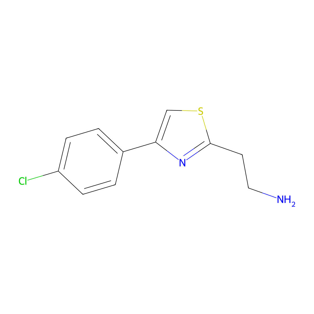 2-[4-(4-Chlorophenyl)-1,3-thiazol-2-yl]ethanamine molecular structure, CAS 641993-24-0