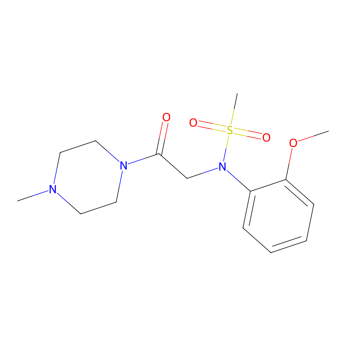 N-(2-methoxyphenyl)-N-[2-(4-methylpiperazin-1-yl)-2-oxoethyl]methanesulfonamide molecular structure, CAS 641994-58-3