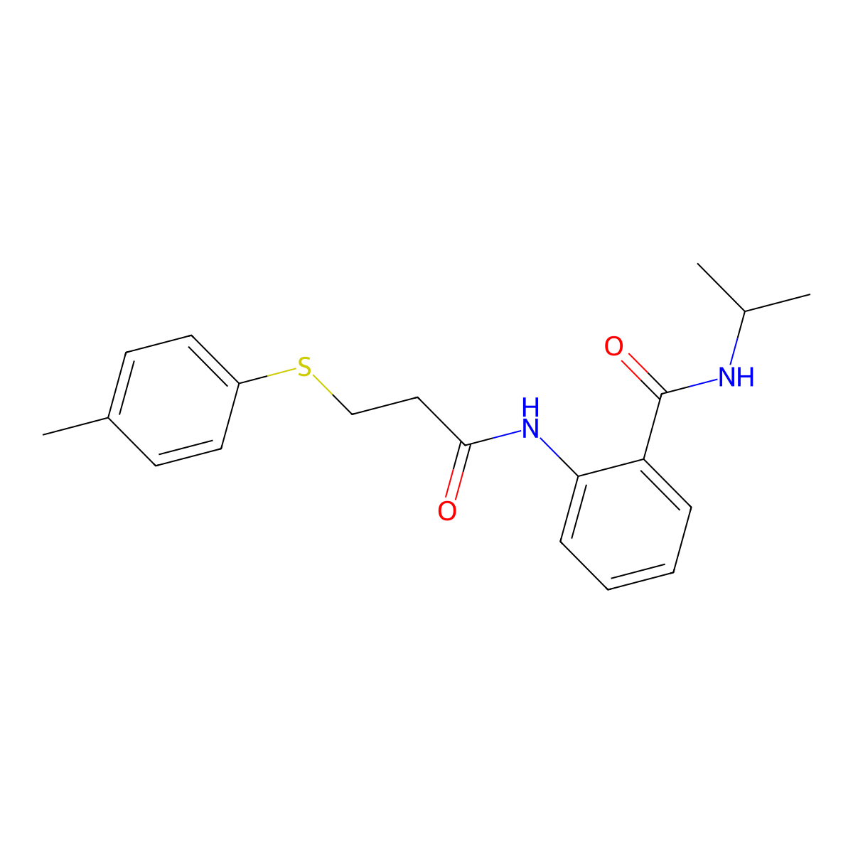 2-[3-(4-methylphenyl)sulfanylpropanoylamino]-N-propan-2-ylbenzamide molecular structure, CAS 641995-38-2