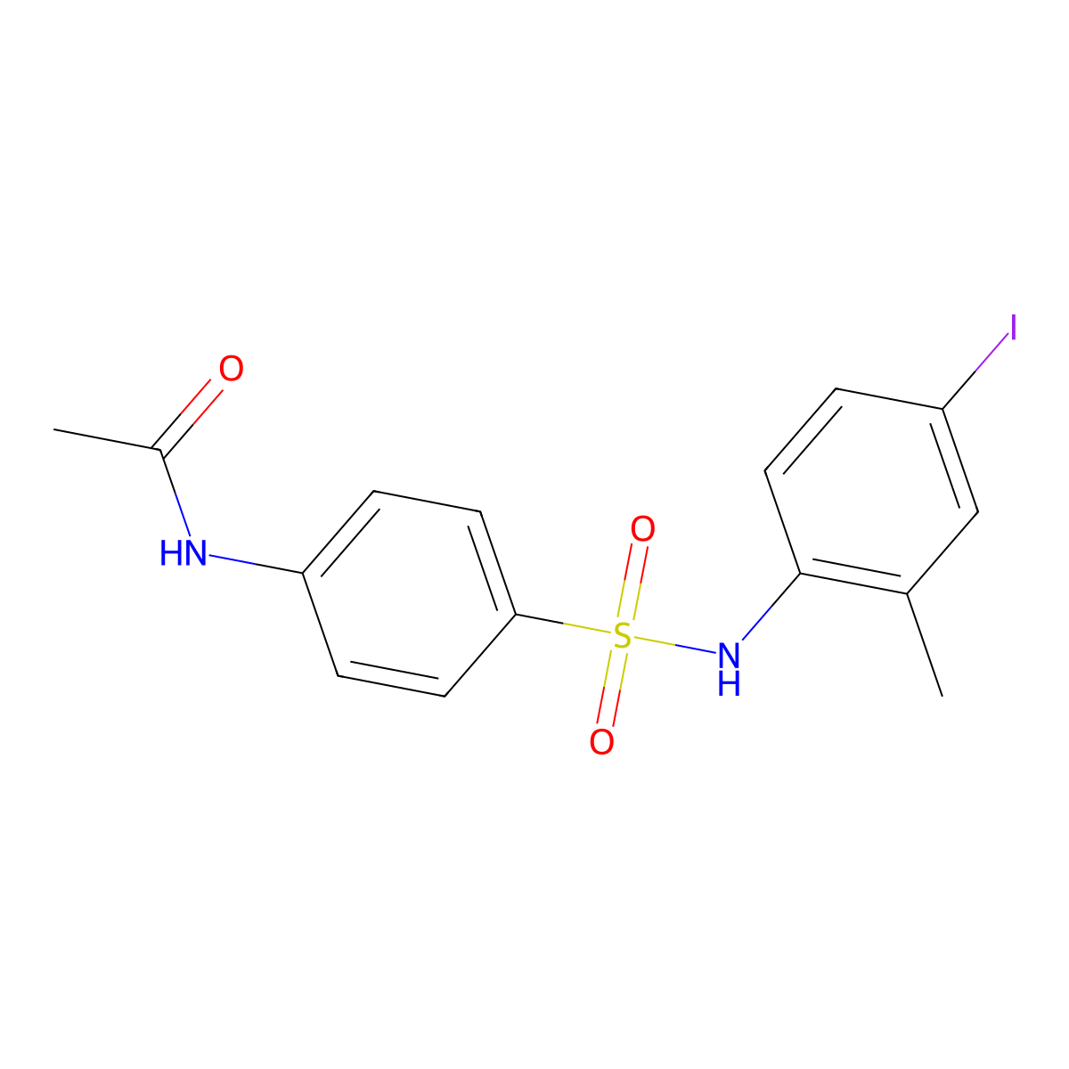 N-[4-[(4-iodo-2-methylphenyl)sulfamoyl]phenyl]acetamide molecular structure, CAS 641996-47-6