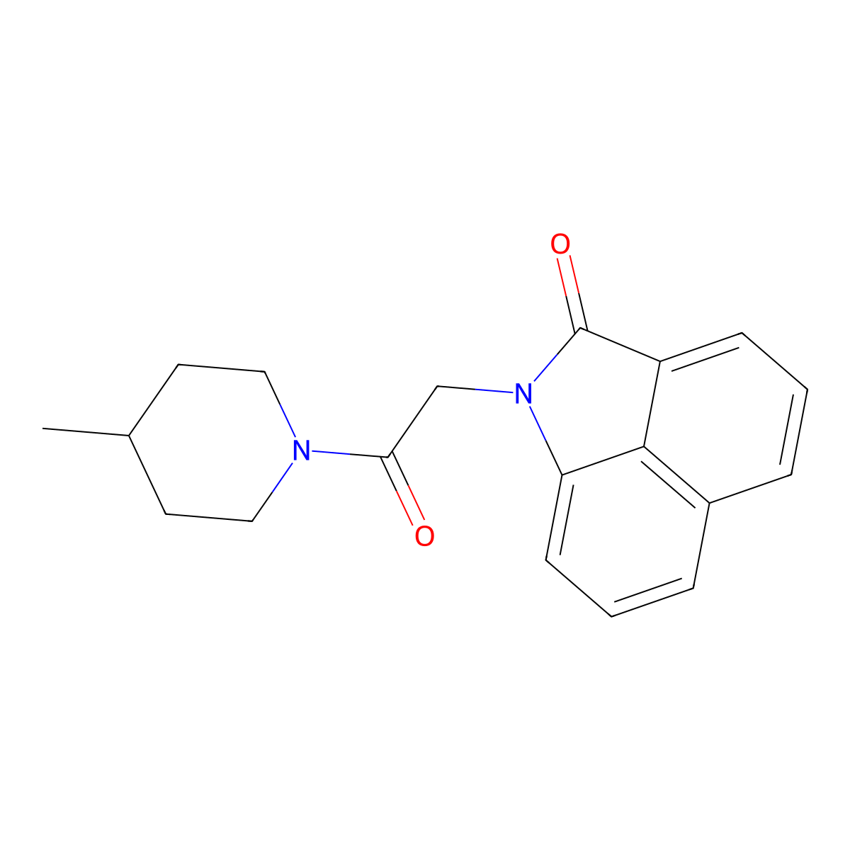 1-[2-(4-methyl-1-piperidinyl)-2-oxoethyl]benzo[cd]indol-2(1H)-one molecular structure, CAS 641997-66-2